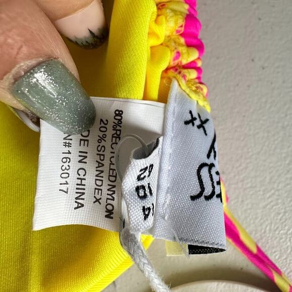 Princess Polly Swim 2 Pc Set Bikini Top Wrap Sarong Skirt Pink Yellow Zebra 10 - Picture 10 of 16